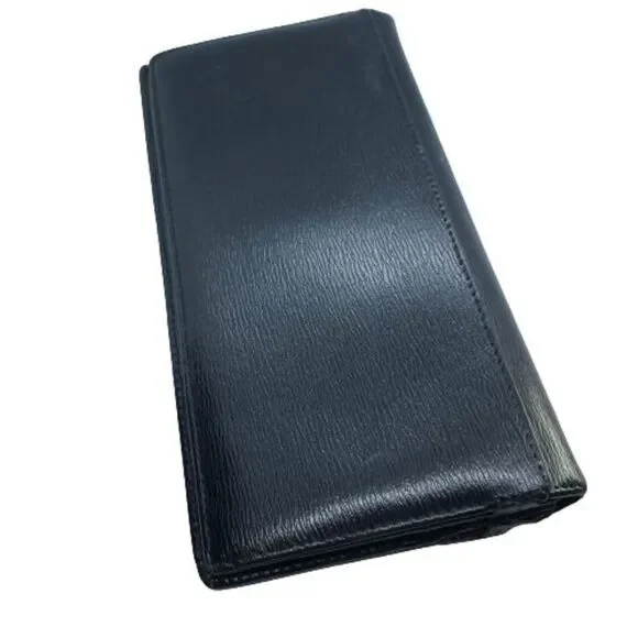 Givenchy Gentleman Black Leather Slim Long Wallet **FLAWS**